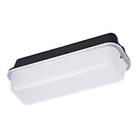 Hublot Ivens LED intégrée blanc neutre IP44 850lm 8W L.21xl.7xH.7cm noir GoodHome