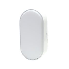 Hublot Moresby LED intégrée blanc neutre IP44 700lm 10W L.10xl.5,5xH.20cm ovale blanc GoodHome