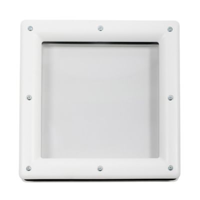 Hublot pour porte de garage carré GoodHome en acier inoxydable argenté l.28,4 x H.28,4 cm
