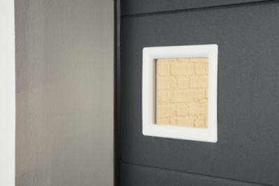 Hublot pour porte de garage carré GoodHome en PVC blanc l.29 x H.29 cm