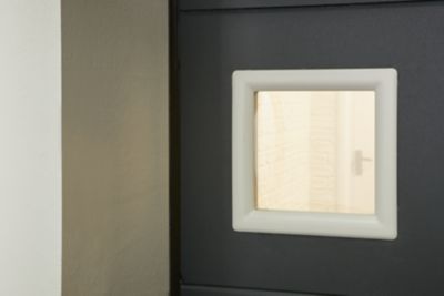 Hublot pour porte de garage carré GoodHome en PVC blanc l.29 x H.29 cm
