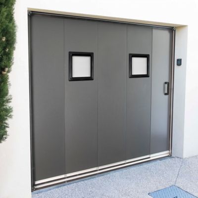 Hublot pour porte de garage carré GoodHome en PVC noir l.29 x H.29 cm