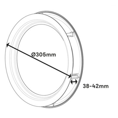 Hublot pour porte de garage circulaire GoodHome en acier inoxydable argenté Ø.30,5 x H.30,5 cm