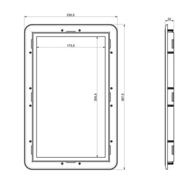 Hublot rectangulaire pour porte de garage Acbat
