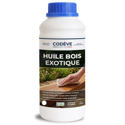 Huile Bois Exotique - 1 L   - Codeve Bois - Pour La Protection De Votre Bois Tropical En Ipé, Teck, Iroko Ou Sipo.