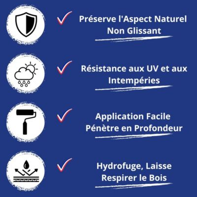 Huile Bois Exterieur - 5 L   - Codeve Bois - Pour La Protection D'un Chalet, Abri, Garage, Hangar, Cabane En Bois.