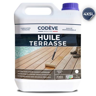 Huile Bois Terrasse - 20 L   - Codeve Bois - Noyer