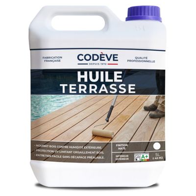 Huile Bois Terrasse - 5 L   - Codeve Bois - Chêne moyen