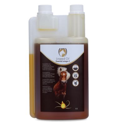 Huile de lin pour chevaux, flacon doseur pratique 1 l