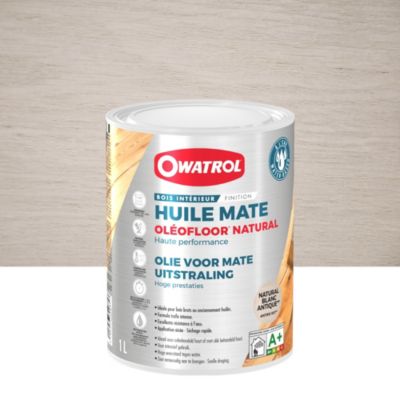 Huile de protection mate bois intérieur Owatrol OLEOFLOOR NATURAL Blanc Antique (owp2) 1 litre