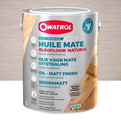 Huile de protection mate bois intérieur Owatrol OLEOFLOOR NATURAL Blanc Antique (owp2) 5 litres