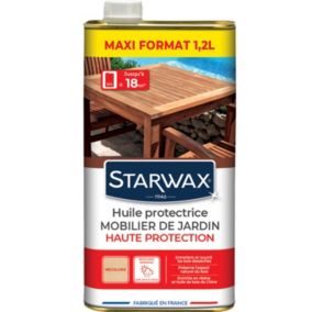 Huile de protection mobilier de jardin Haute protection Starwax incolore 1L + 20% gratuit