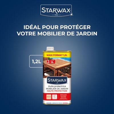 Huile de protection mobilier de jardin Haute protection Starwax incolore 1L + 20% gratuit