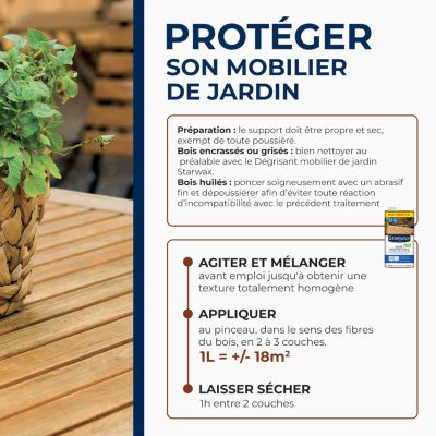 Huile de protection mobilier de jardin Starwax incolore 1L + 20% gratuit