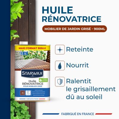 Huile extérieure de rénovation teck Starwax 900ML