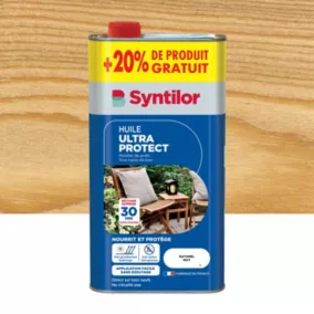 Huile extérieure Ultra Protect Mobilier de jardin toutes essences de bois Syntilor 1L + 20% gratuit