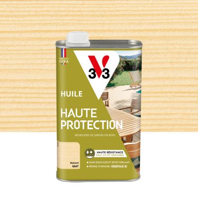 Huile haute protection V33 mobiliers de jardin en bois naturel mat 1L