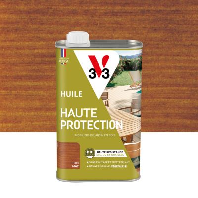 Huile haute protection V33 mobiliers de jardin en bois teck mat 1L