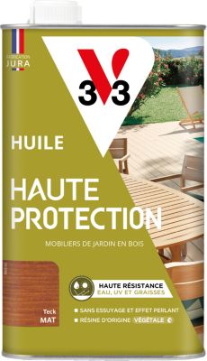Huile haute protection V33 mobiliers de jardin en bois teck mat 1L