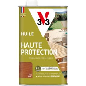 Huile haute protection V33 mobiliers de jardin en bois teck mat 1L