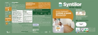 Huile parquet cuisine et bains Biosourcée Nature Protect Syntilor incolore mat 1L