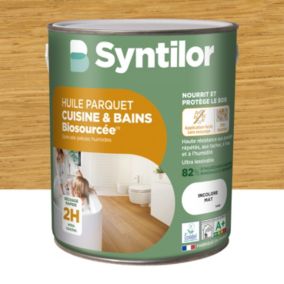 Huile parquet cuisine et bains Biosourcée Syntilor incolore mat 2,5L