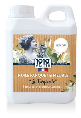 Huile parquet & meuble bois incolore 1L - Protection Rayure & Tache - Biosourcée 1919 BY MAULER