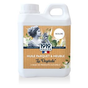 Huile parquet & meuble bois incolore 2,5L - Protection Rayure & Tache - Biosourcée 1919 BY MAULER