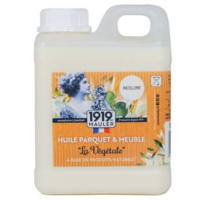 Huile parquet & meuble bois incolore 5L - Protection Rayure & Tache - Biosourcée 1919 BY MAULER