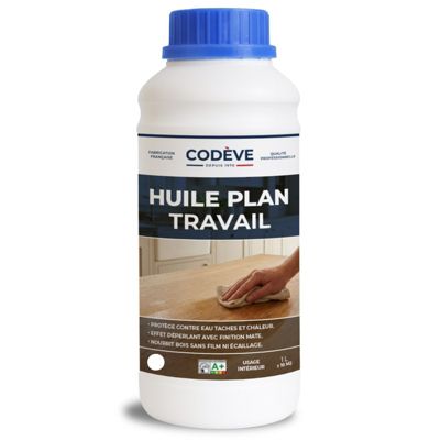 Huile Plan De Travail - 1 L   - Codeve Bois - Pour L'entretien D'un Plan De Travail En Bois Massif, Stratifié Ou Lamellé.