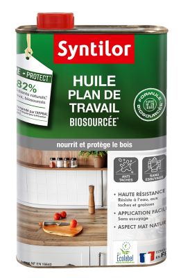Huile plan de travail Syntilor Nature protect chêne 0,5L Castorama