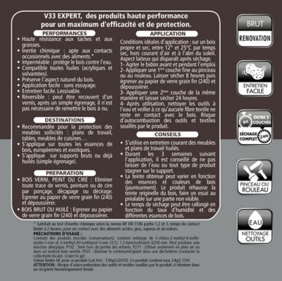 Huile plan de travail V33 Expert miel mat 0,5L