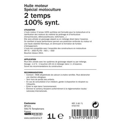 Huile pour mélange 2 temps 100% synthèse Diall 1L