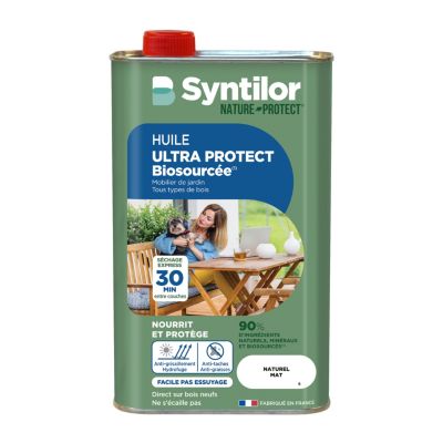 Huile pour mobilier de jardin en bois aspect naturel mat Syntilor 1 L