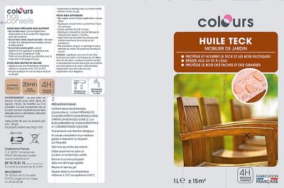  Huile  pour teck  Colours  Incolore 1L Castorama
