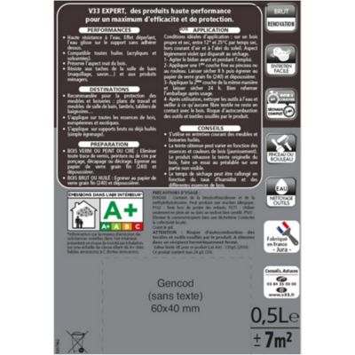 Huile Salle De Bain V33 Expert Incolore Mat 0 5l Castorama