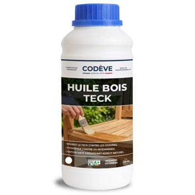 Huile Teck - 1 L   - Codeve Bois - Incolore Pour La Protection D'un Meuble De Jardin, Sol Ou Terrasse Teck.