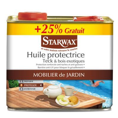 Huile teck très longue protection 2L   25 % | Castorama