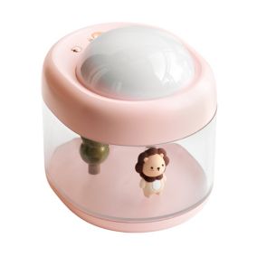 Humidificateur d'air, humidificateur ultrasonique silencieux de 500 ml, adapté à la maison, à la chambre, au bureau (lion rose)