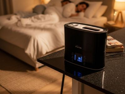 Humidificateur à ultrasons à vapeur chaude ou tiède pour 35 m2