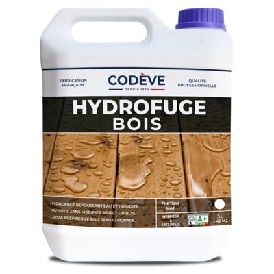Hydrofuge Bois - 5 L   - Codeve Bois - Pour Votre Terrasse, Bardage, Volet, Lambris Ou Meuble En Bois.