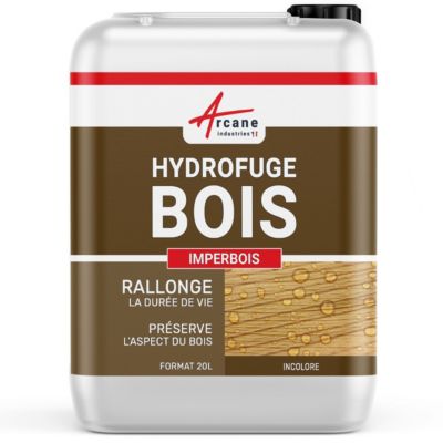 Hydrofuge Bois - Hydrofuge Terrasse Bois - Imperméabilisant Bois Extérieur - Traitement Terrasse Bois  - 20 L  - ARCANE INDUSTRIES