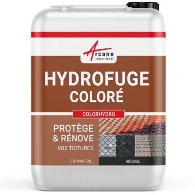 Hydrofuge Coloré Tuile et Toiture - COLORHYDRO Ardoise - RAL 9004 - 20 L (jusqu à 80m²) - ARCANE INDUSTRIES