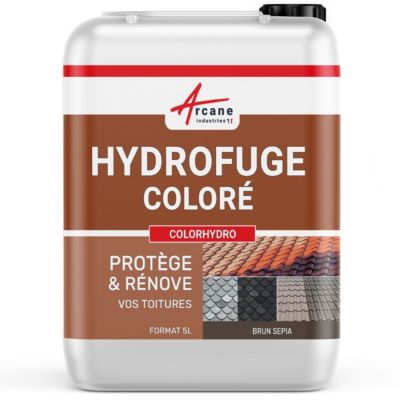 Hydrofuge Coloré Tuile et Toiture - COLORHYDRO Brun Sepia - RAL 8014 - 5 L (jusqu'à 20 m²) - ARCANE INDUSTRIES