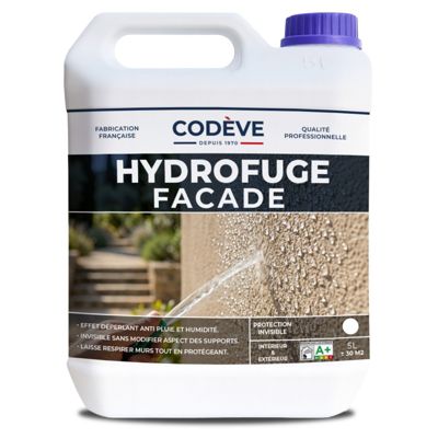 Hydrofuge Facade - 5 L   - Codeve Bois - Imperméabilisant Pour Façade, Mur, Enduit, Brique Ou Crépi.