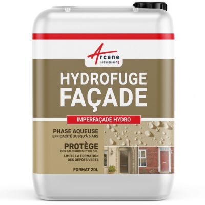 Hydrofuge  Imperméabilisant  Façade, mur, crépi, enduit - IMPERFACADE HYDRO  - 20 L (jusqu'à 100 m²) - ARCANE INDUSTRIES