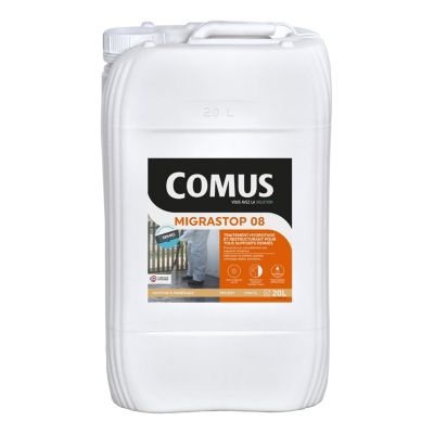 Hydrofuge Minéral MIGRASTOP 08 - 20L- Traitement Hydrofuge reminéralisant et restructurant pour supports fermés - COMUS