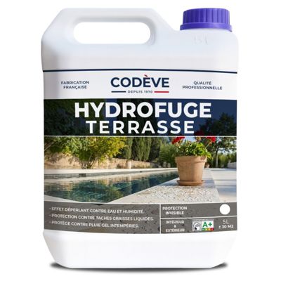 Hydrofuge Terrasse - 5 L   - Codeve Bois - Incolore Pour Votre Terrasse En Travertin, Béton, Ciment Ou Pierre.