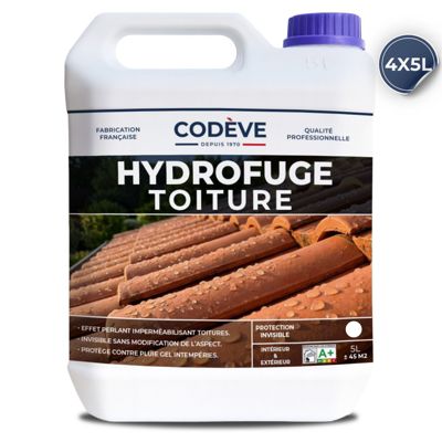 Hydrofuge Toiture - 20 L   - Codeve Bois - Pour Toiture En Tuile, Ardoise, Terre Cuite, Béton, Fibrociment, Lauze.