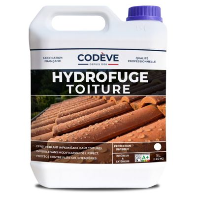 Hydrofuge Toiture - 5 L   - Codeve Bois - Pour Toiture En Tuile, Ardoise, Terre Cuite, Béton, Fibrociment, Lauze.
